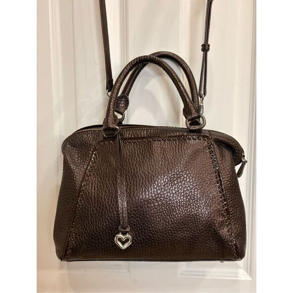 BRIGHTON  - "Josephine" Pebbled Leather Satchel/Crossbody in Bronze. Like New!🤎 - Picture 1 of 15